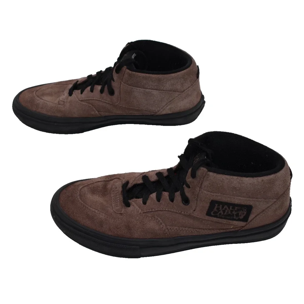 VANS Half Cab Brownish Suede Canvas Mid Top Sneakers Mens 7.0 PopCush